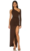 Superdown Romona Maxi Dress In Chocolate