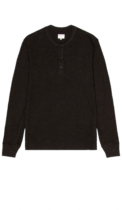 Rag & Bone Classic Henley In Jetblk