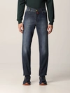 Kiton Stonewashed Straight-leg Jeans In Denim