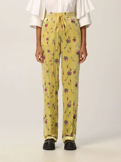 Red Valentino Swet Roses Jogging Pants In Yellow