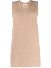 Nanushka Oversized Ribbed-knit Vest In Neutrals