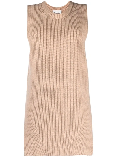 Nanushka Oversized Ribbed-knit Vest In Neutrals