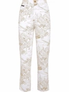 Philipp Plein Skeleton-print Cropped Jeans In White