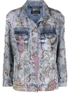 PHILIPP PLEIN MONOGRAM TATTOO-PRINT OVERSIZE DENIM JACKET