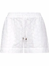 Philipp Plein Logo-embroidered Lace Shorts In White