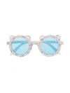 MONNALISA FLORAL-PRINT BEAR SHAPED-FRAME SUNGLASSES