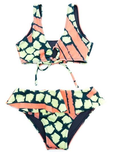 Brigitte Kids' Abstract-pattern Print Bikini In Multicolour