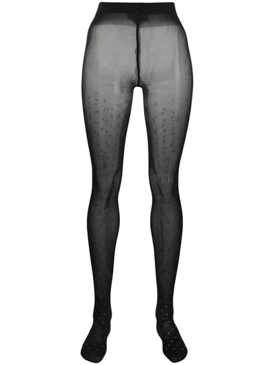 Zadig & Voltaire Monogram-patterned Tights In Black