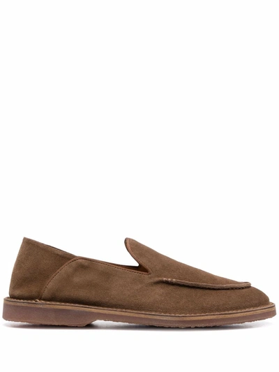 Officine Creative Slip-on Suede Loafers In Brown