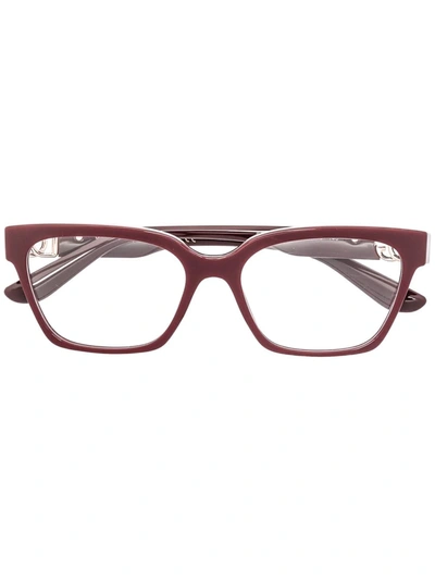 Dolce & Gabbana Logo-plaque Arm Glasses In Red