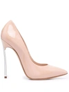 Casadei Blush Pink Calf Leather Blade Pumps In Pink
