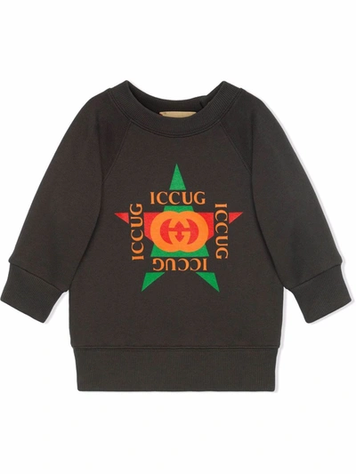 Gucci Babies' Star-print Cotton-jersey Sweatshirt 6-36 Months In Grey