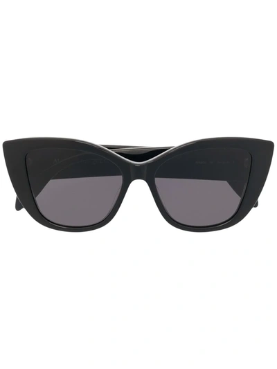 Alexander Mcqueen Logo-print Sunglasses In Black