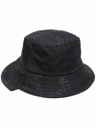 Jw Anderson J.w. Anderson  Asymmetric Bucket Hat In Nero