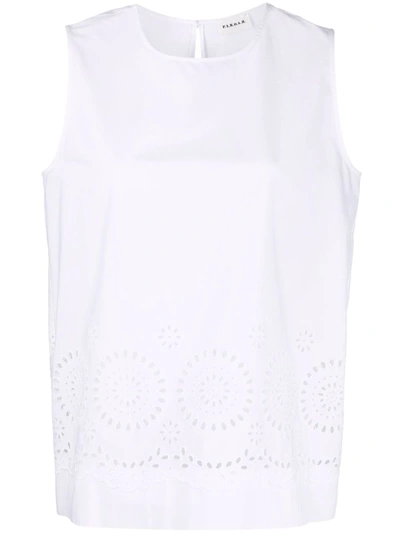 P.a.r.o.s.h Camelia Broderie Anglaise Cotton Blouse In White
