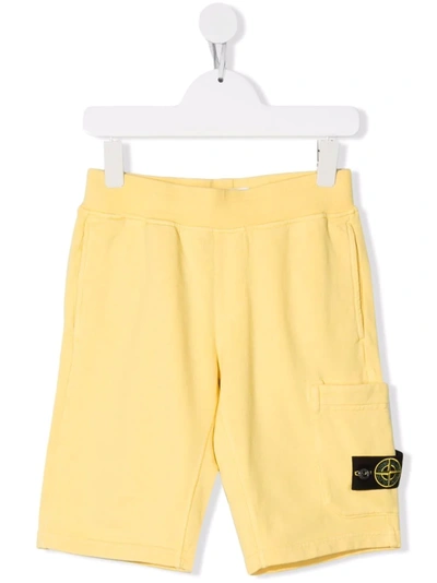 Stone Island Yellow Bermuda Shorts Teen Boy In Gialla
