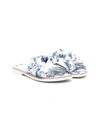 MONNALISA FLORAL BOW-EMBELLISHED SANDALS