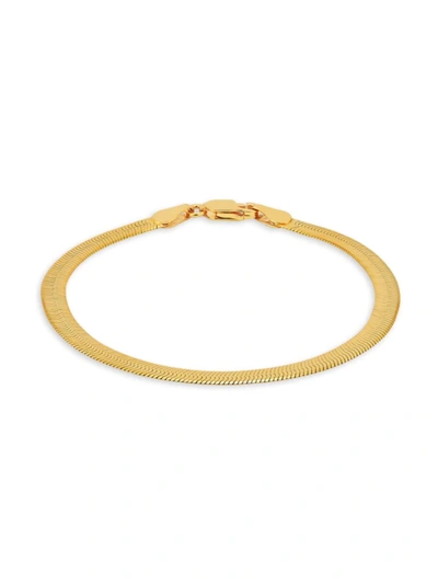 Saks Fifth Avenue Made In Italy Women's 18k Yellow Goldplated Herringbone Chain Bracelet