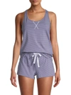 Calvin Klein Women's 2-piece Tank Top & Shorts Pajama Set In Blue Stripe
