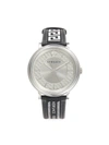 VERSACE MEN'S 42MM STAINLESS STEEL & LEATHER-STRAP WATCH