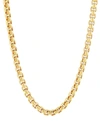 SAKS FIFTH AVENUE MADE IN ITALY MEN'S BASIC 18K GOLDPLATED STERLING SILVER ROUND BOX CHAIN NECKLACE/22"