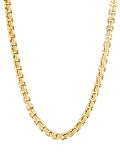 Saks Fifth Avenue Made In Italy Men's Basic 18k Goldplated Sterling Silver Round Box Chain Necklace/22"
