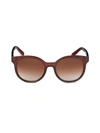 Ferragamo 53mm Gradient Circle Sunglasses In Crystal Brown