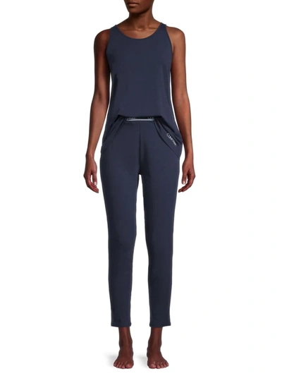 Calvin Klein Women's 2-piece Solid Tank Top & Leggings Set In Shoreline