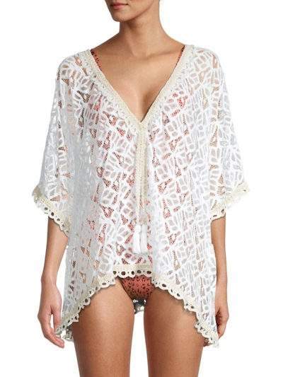 Ranee's Women's Lace Cover-up Top In White