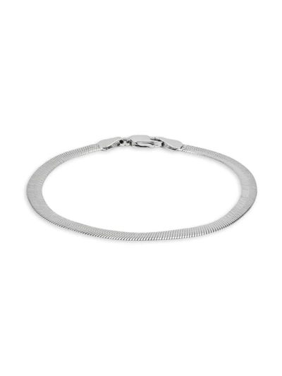 Saks Fifth Avenue Made In Italy Women's Sterling Silver Herringbone Chain Bracelet
