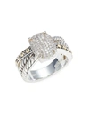 Effy Women's Sterling Silver, 18k Yellow Gold & Diamond Ring In Silver