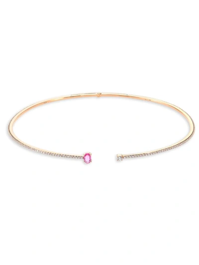 Hueb Women's Spectrum Diamond, Pink Sapphire & 18k Yellow Gold Choker