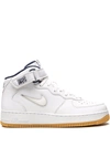Nike Air Force 1 Mid Nyc (white/midnight Navy) In White