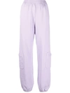 Mm6 Maison Margiela Pantalone Mm6 Lilac Cotton Cargo Sweatpant In Violett
