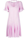 Stella Mccartney Viscose Midi Dress With Cut-out Details - Atterley In Rosa
