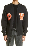 Off-white Black Cardigan With Logo In Black Orange
