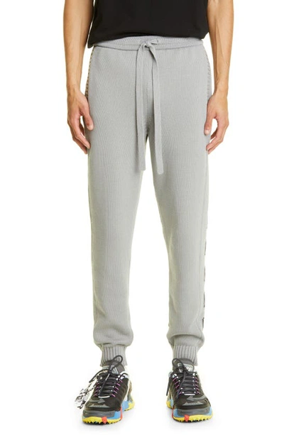 Off-white Diag Outline Knitted Track Pants In Gray