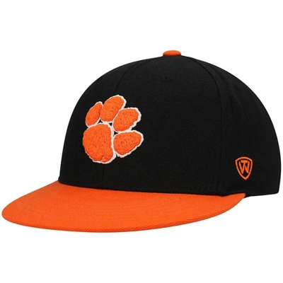 Top Of The World Men's  Black, Orange Clemson Tigers Team Colour Two-tone Fitted Hat In Black,orange