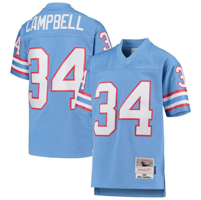 Mitchell & Ness Kids' Youth  Earl Campbell Light Blue Houston Oilers 1980 Gridiron Classic Legacy Retired P