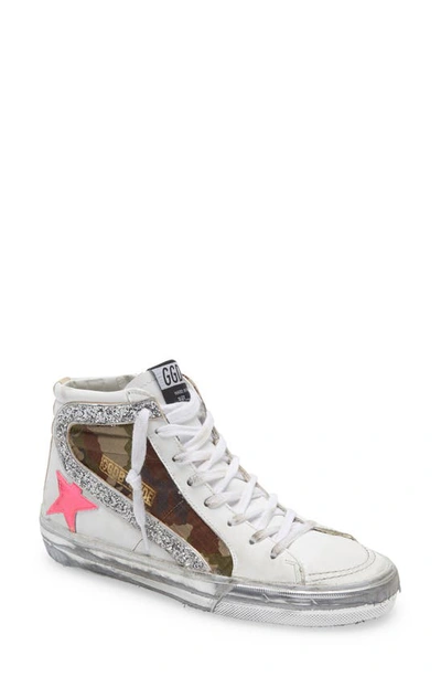 Golden Goose Slide Camo Suede And Leather Sneakers In Multi
