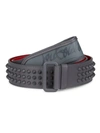 Christian Louboutin Loubi Spiked Leather Belt In Smoky