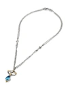Konstantino Women's Delos 2.0 Wonder 18k Gold, Sterling Silver, White Sapphire & Blue Topaz Pendant Necklace
