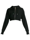 Givenchy Black Chito Edition 4g Tag Cropped Zip Hoodie In Black