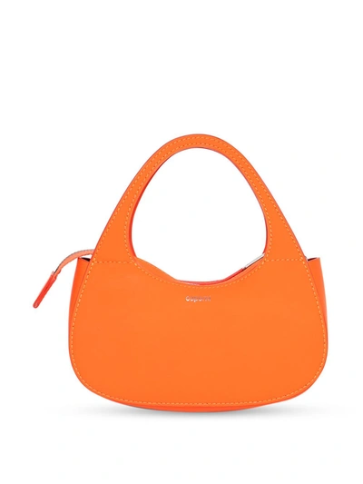 Coperni Swipe Leather Crossbody Bag In Orange