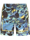 DOLCE & GABBANA MARBLE-PRINT MID-LENGTH SWIMSHORTS