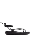 Ancient Greek Sandals Diakopes Ankle-wrap Comfort Sandals In Black