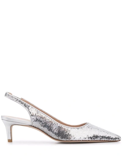 Stuart Weitzman Stuart Sequin-embellished Pumps In Silver