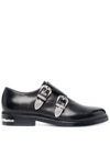 Toga Virilis Polido Monk-strap Leather Shoes In Black