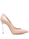 Casadei Blush Pink Calf Leather Blade Pumps In Pink
