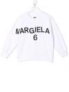Mm6 Maison Margiela White Sweatshirt For Kids With Logo In White